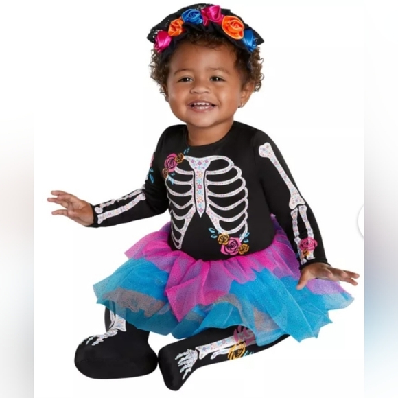 SPIRIT Baby Sweet Skeleton Day of the Dead Halloween Costume 12-18 M 12 18 Month - Picture 1 of 14